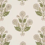 Schumacher 182911 Dalila Hand-Screen Print Green fabric swatch