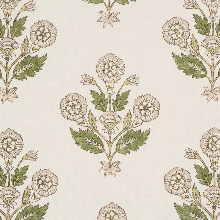 Schumacher 182911 Dalila Hand-Screen Print Green fabric swatch