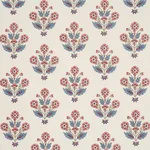 Schumacher 182912 Dalila Hand-Screen Print Red & Blue fabric swatch