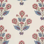 Schumacher 182912 Dalila Hand-Screen Print Red & Blue fabric swatch