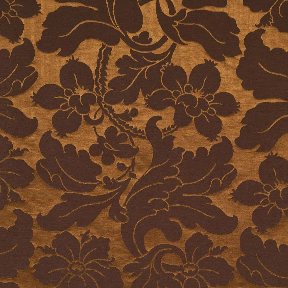 Schumacher 81461 Dandridge Damask Apollo Bronze fabric swatch