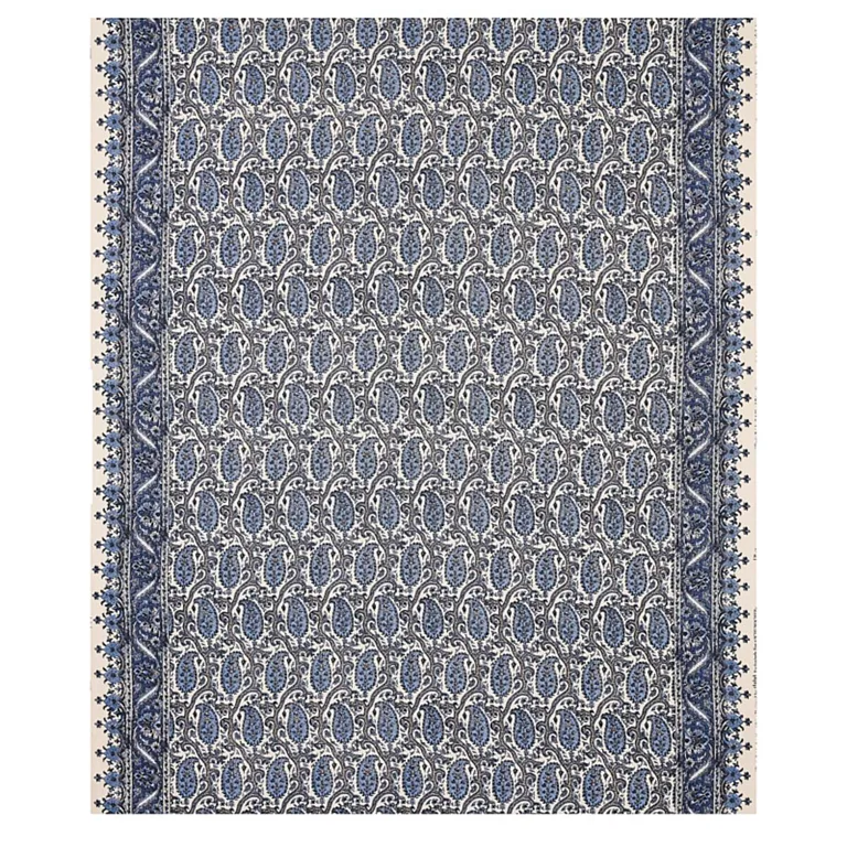 Schumacher 179961 Daria Paisley Indigo fabric swatch