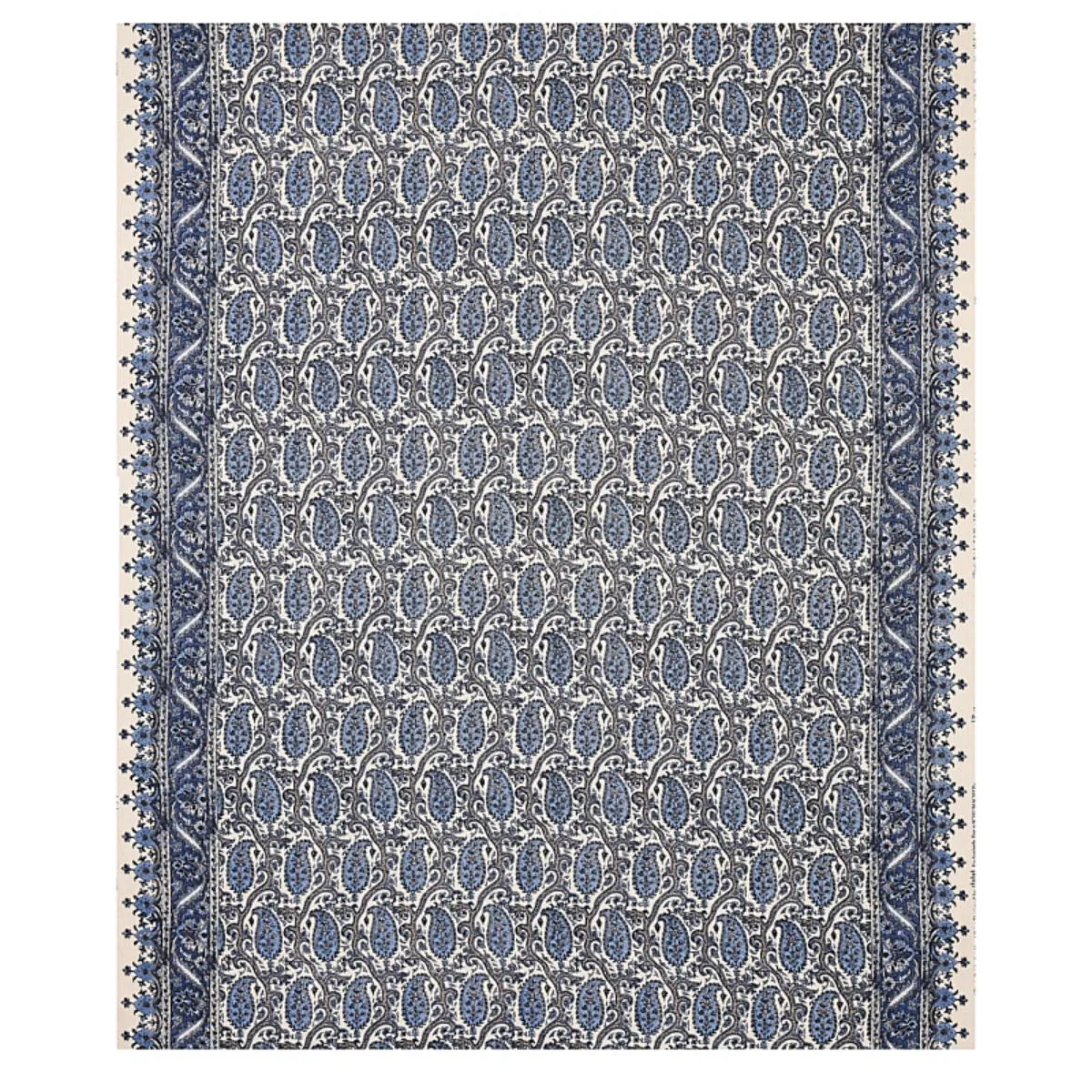 Schumacher 179961 Daria Paisley Indigo fabric swatch