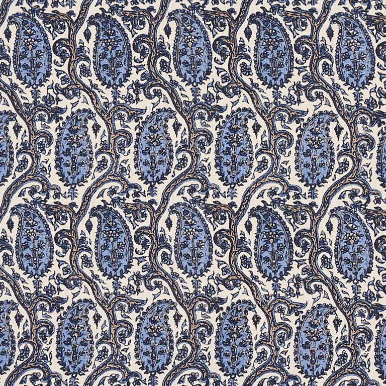 Schumacher 179961 Daria Paisley Indigo fabric swatch