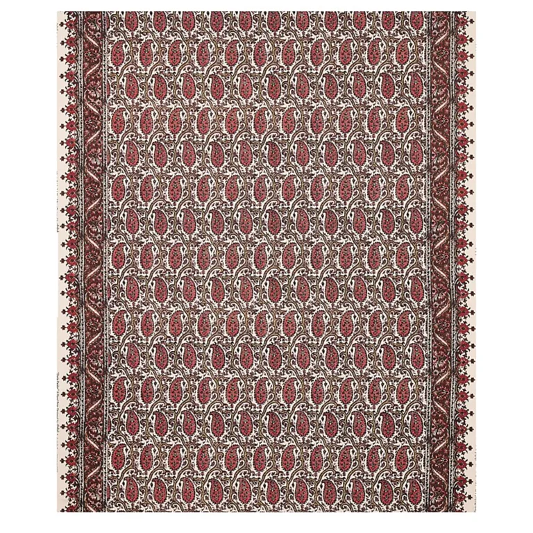 Schumacher 179960 Daria Paisley Maroon fabric swatch