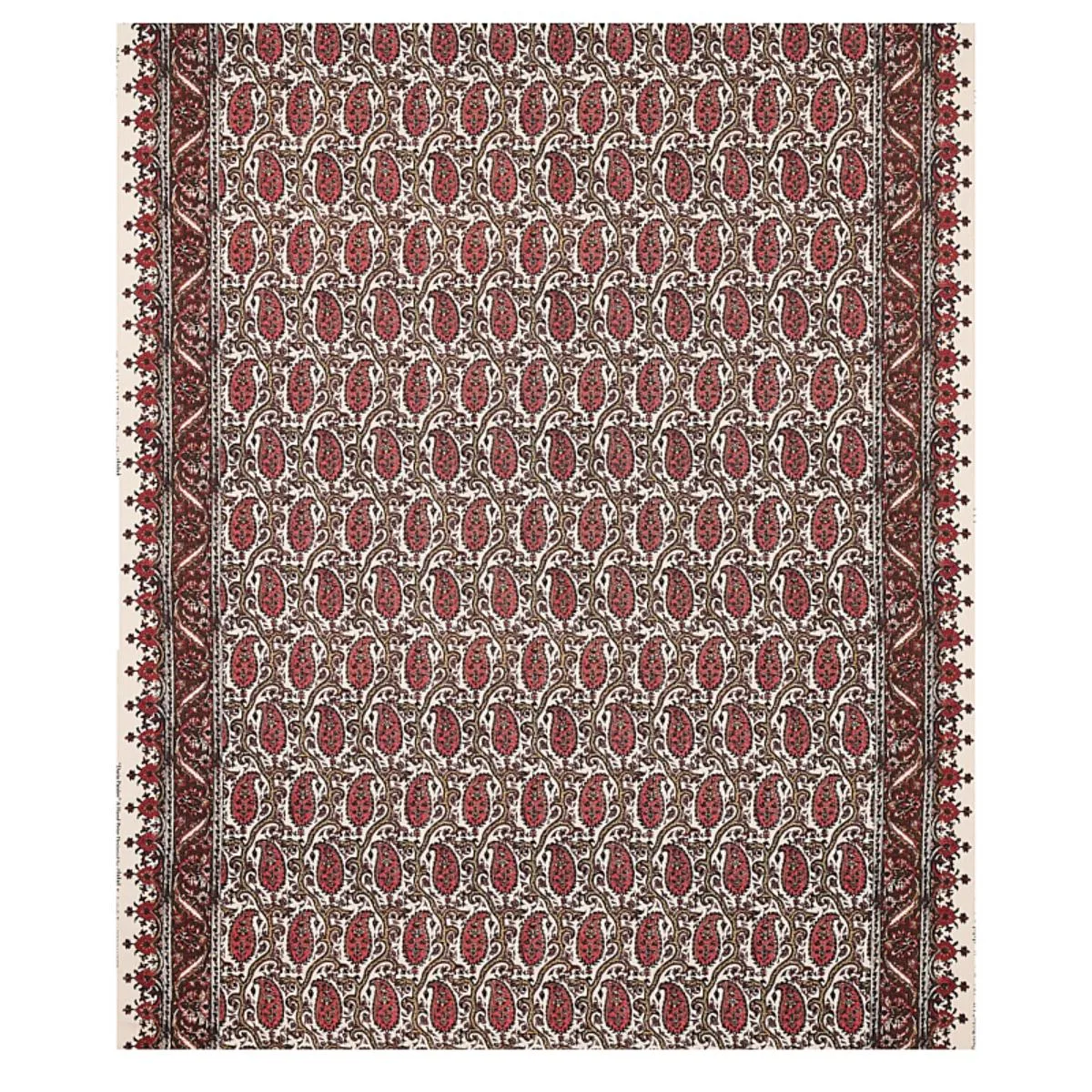 Schumacher 179960 Daria Paisley Maroon fabric swatch