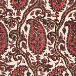 Schumacher 179960 Daria Paisley Maroon fabric swatch