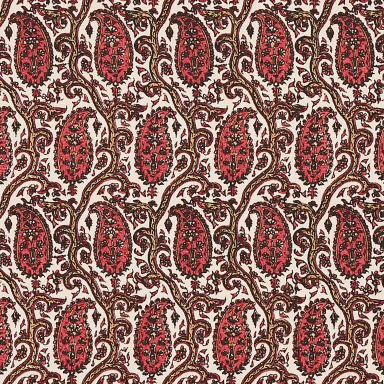 Schumacher 179960 Daria Paisley Maroon fabric swatch