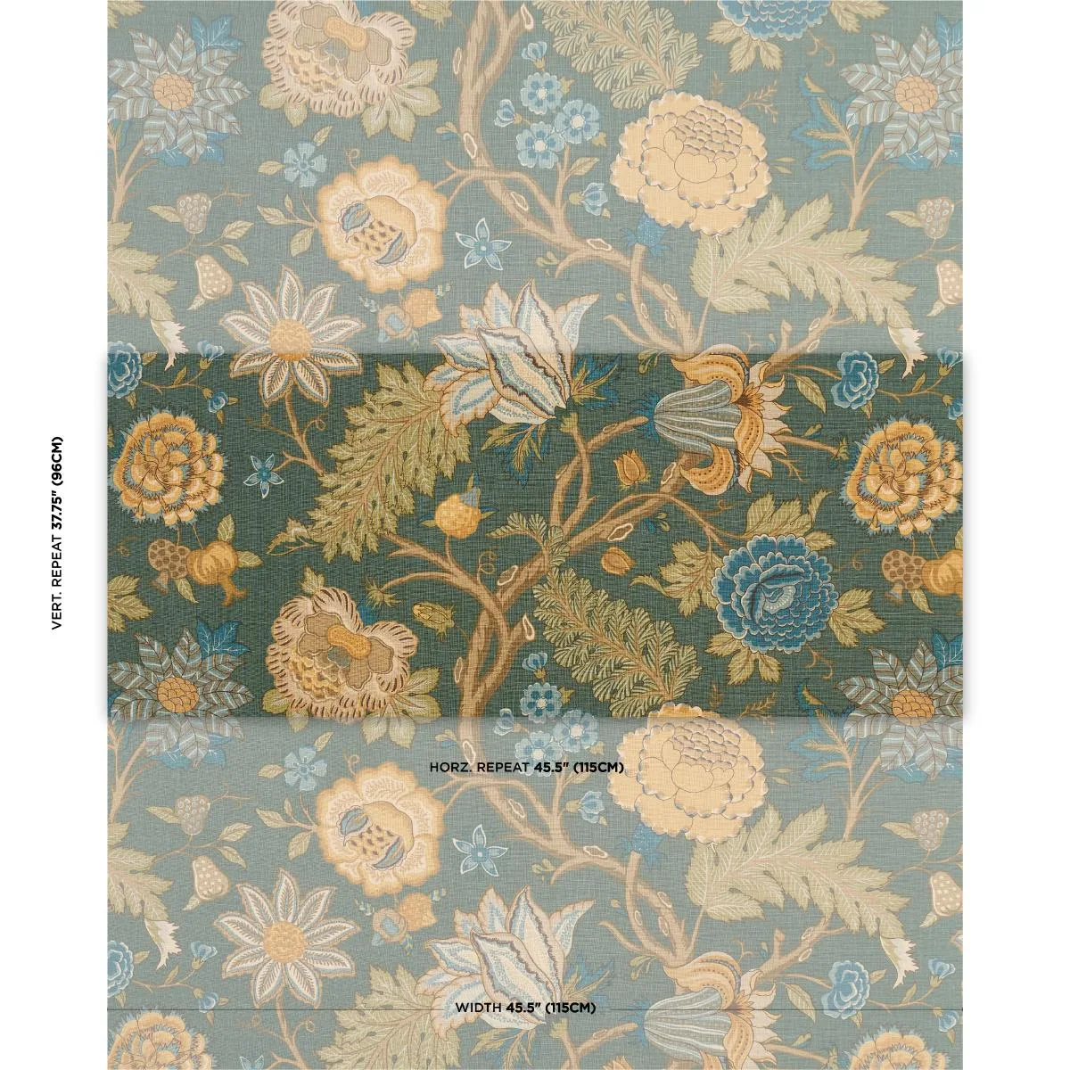 Schumacher 181880 Darsy Tree Of Life Juniper fabric swatch