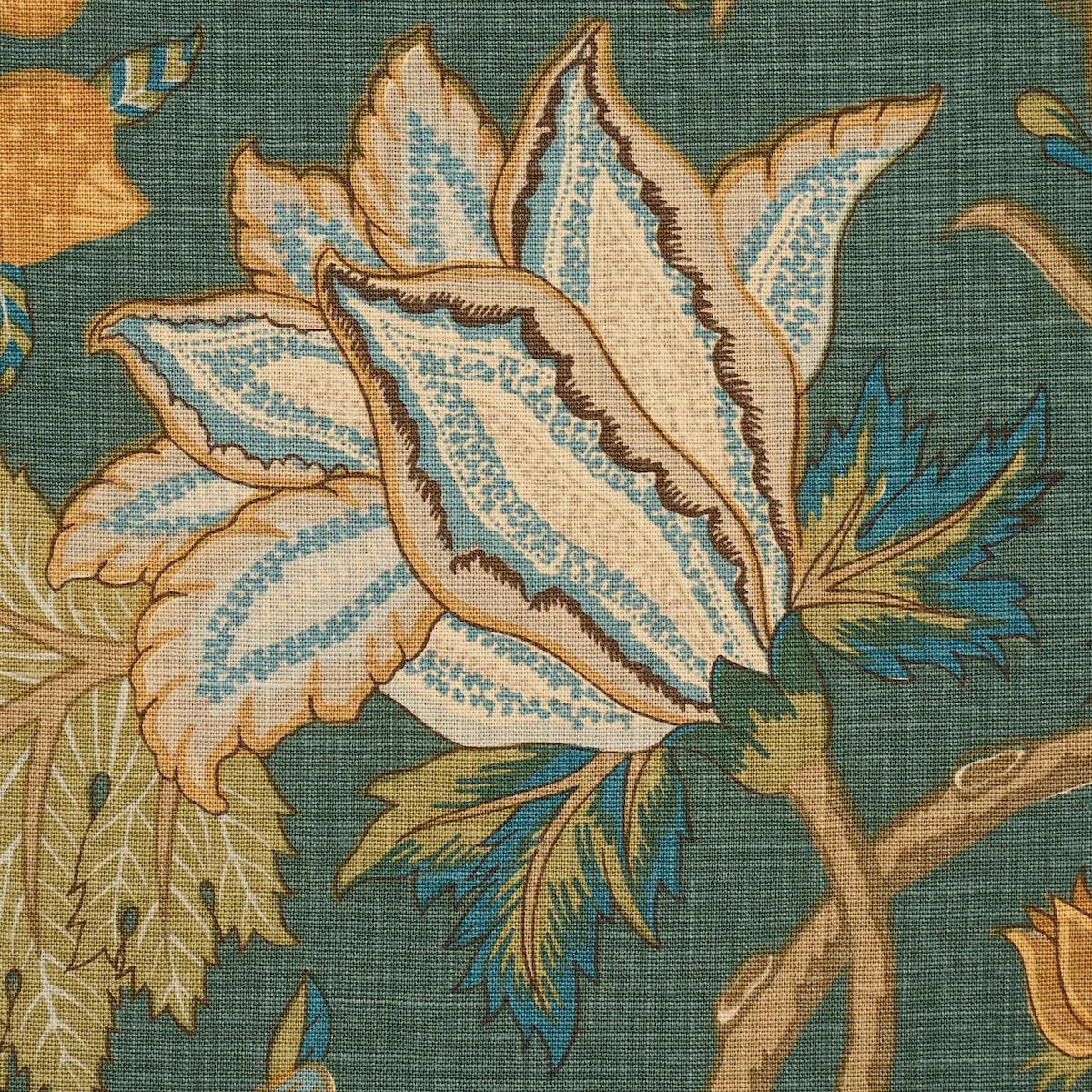 Schumacher 181880 Darsy Tree Of Life Juniper fabric swatch