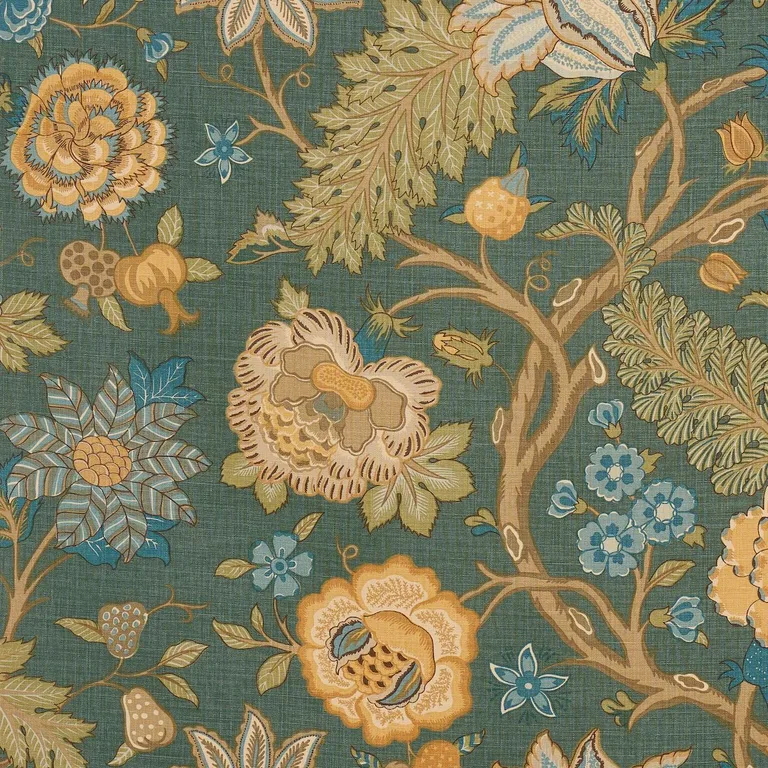 Schumacher 181880 Darsy Tree Of Life Juniper fabric swatch