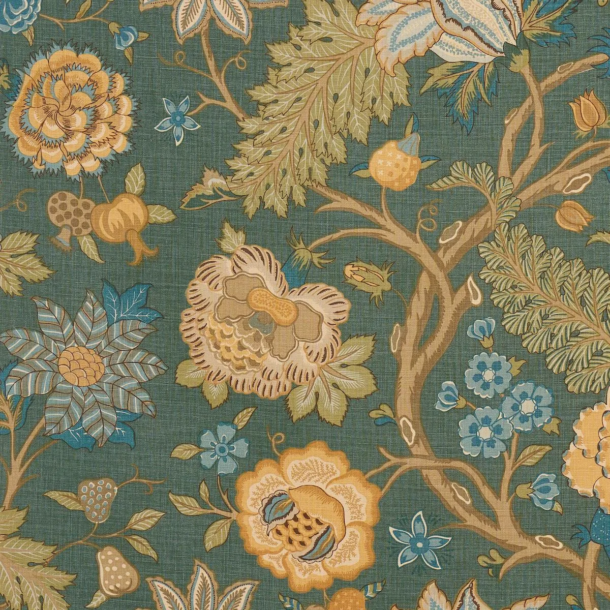 Schumacher 181880 Darsy Tree Of Life Juniper fabric swatch