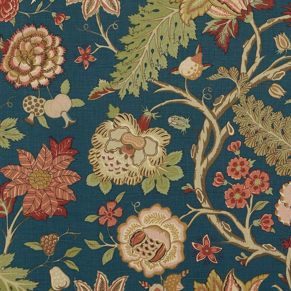 Schumacher 181881 Darsy Tree Of Life Peacock fabric swatch