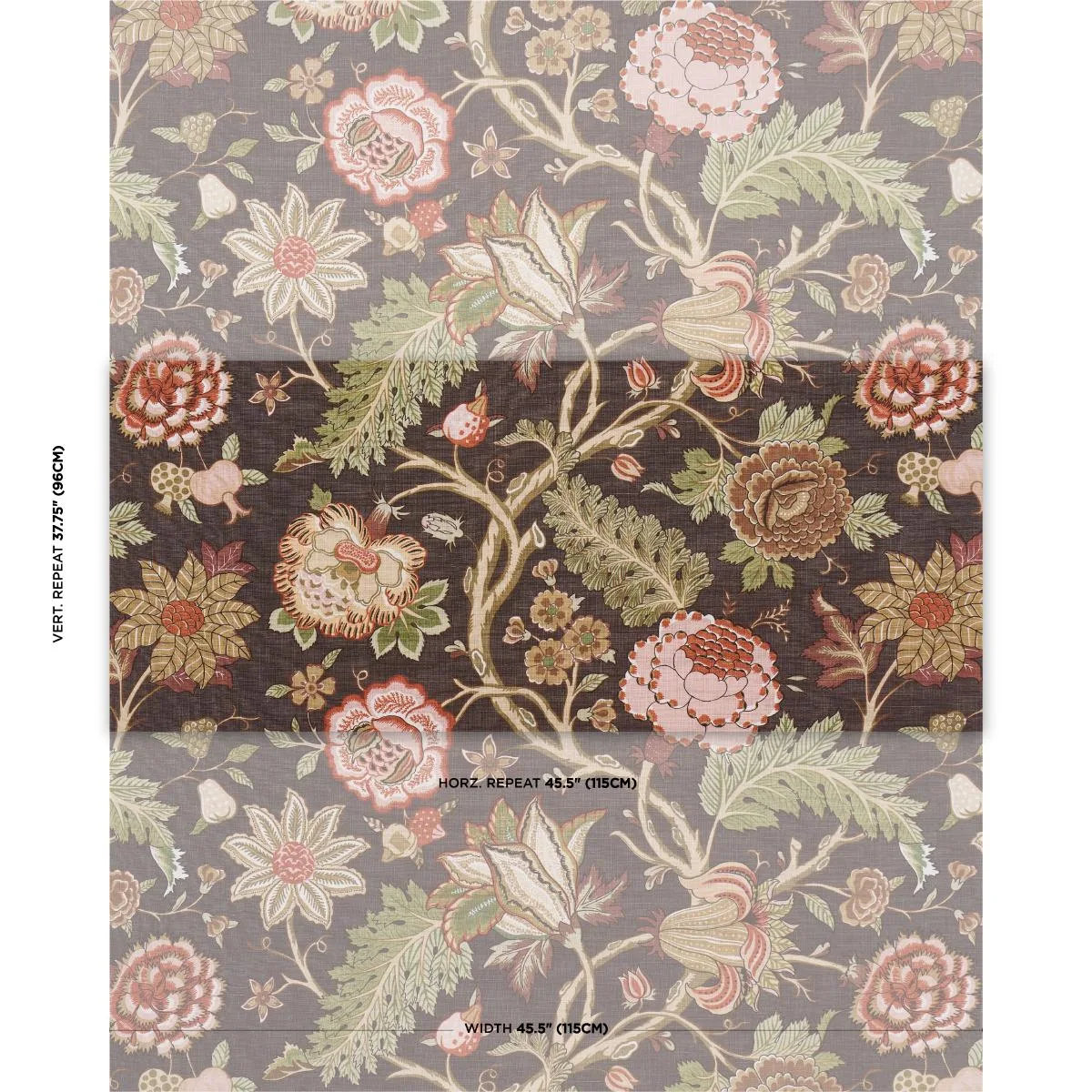 Schumacher 181882 Darsy Tree Of Life Sepia fabric swatch