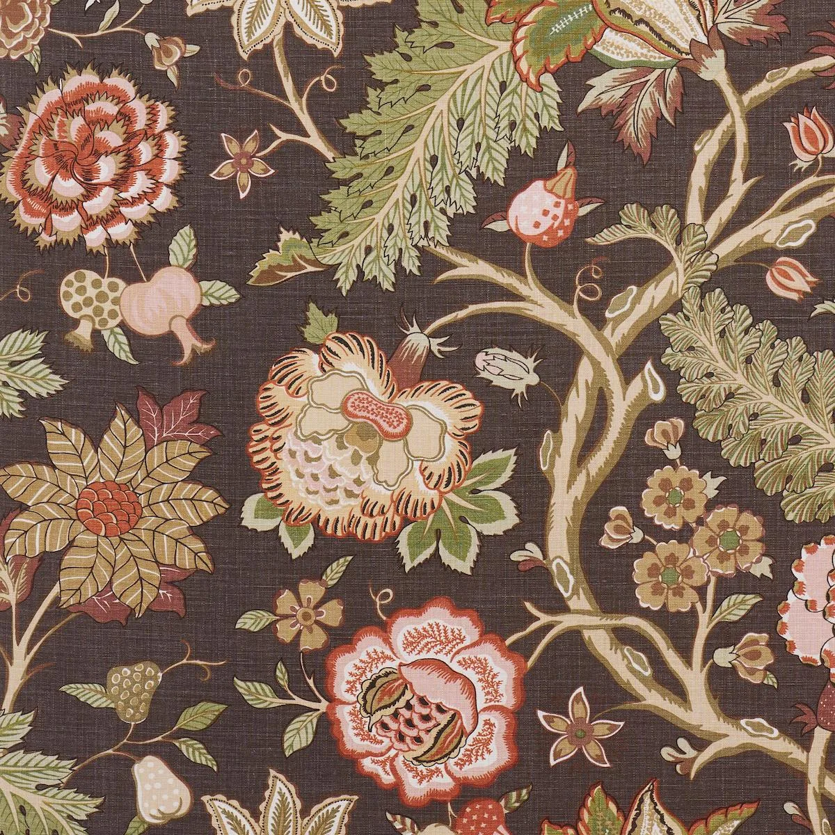 Schumacher 181882 Darsy Tree Of Life Sepia fabric swatch