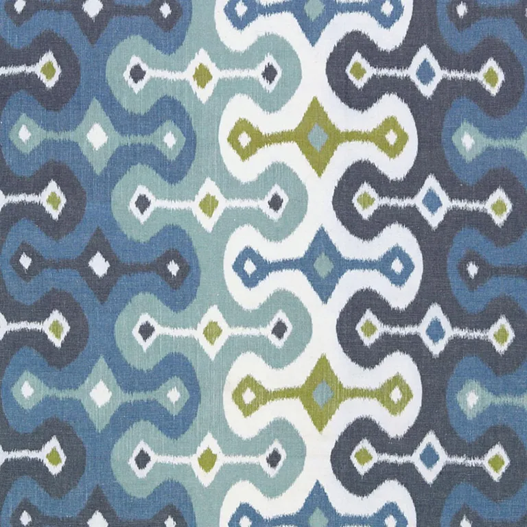 Schumacher 174832 Darya Ikat Sky fabric swatch