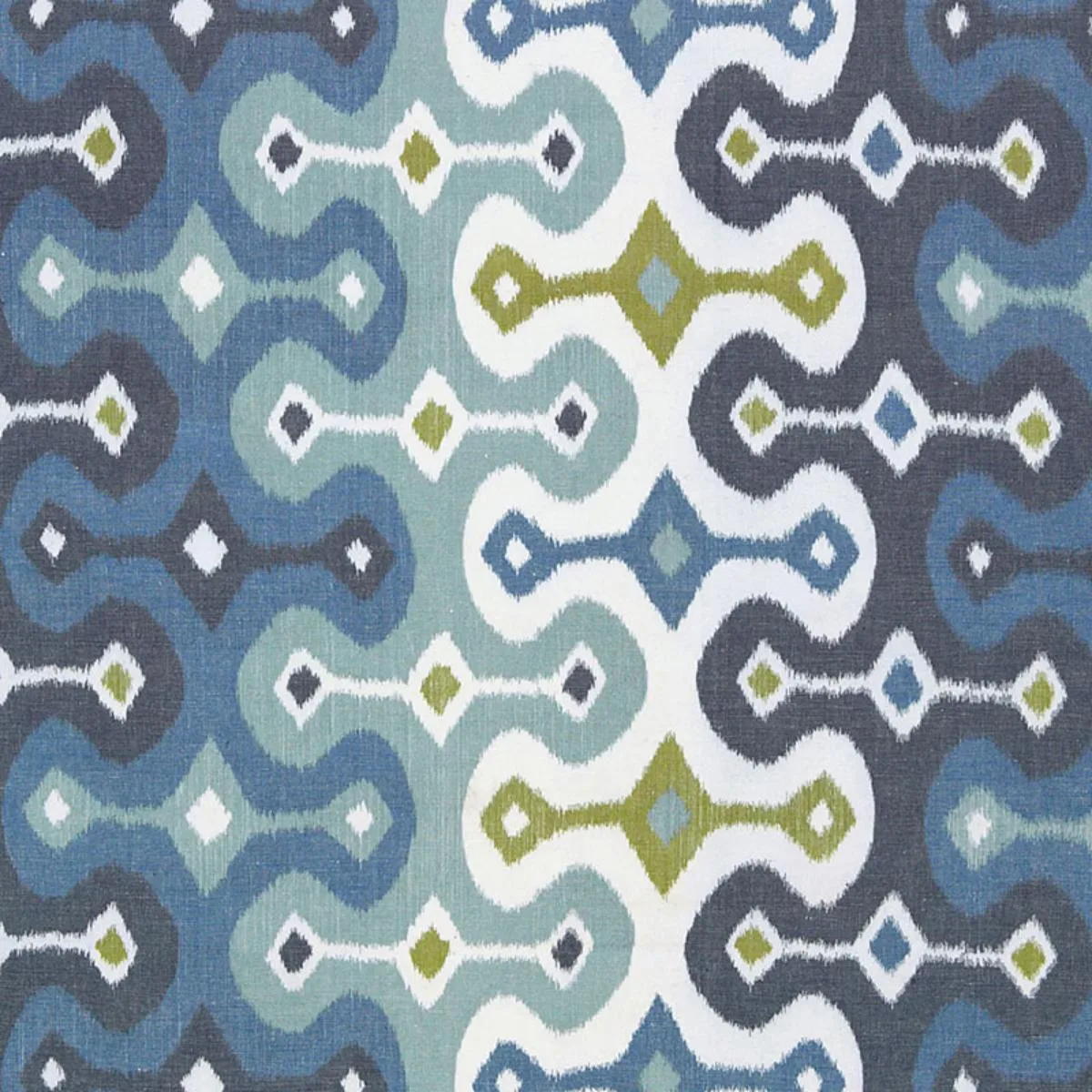 Schumacher 174832 Darya Ikat Sky fabric swatch