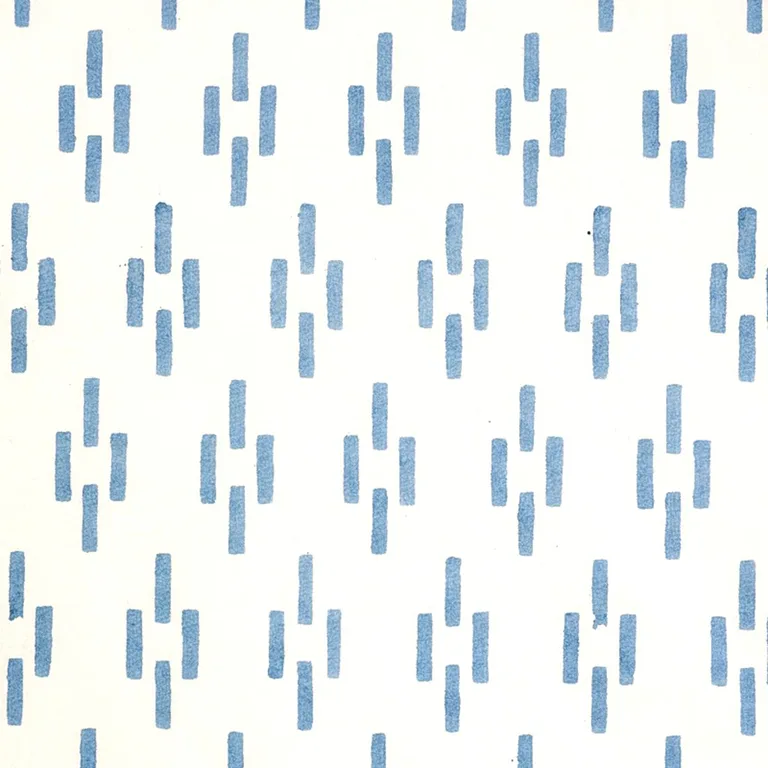 Schumacher 179251 Dash Hand Block Print Blue fabric swatch
