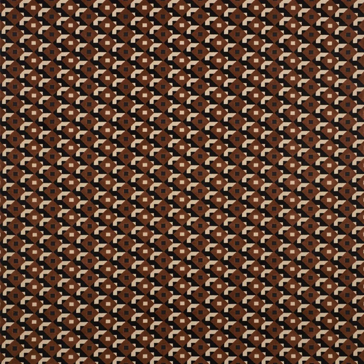 Schumacher 77242 Dazzle Ship Velvet Brown & Black fabric swatch