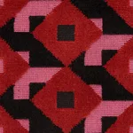 Schumacher 77240 Dazzle Ship Velvet Pink & Black fabric swatch