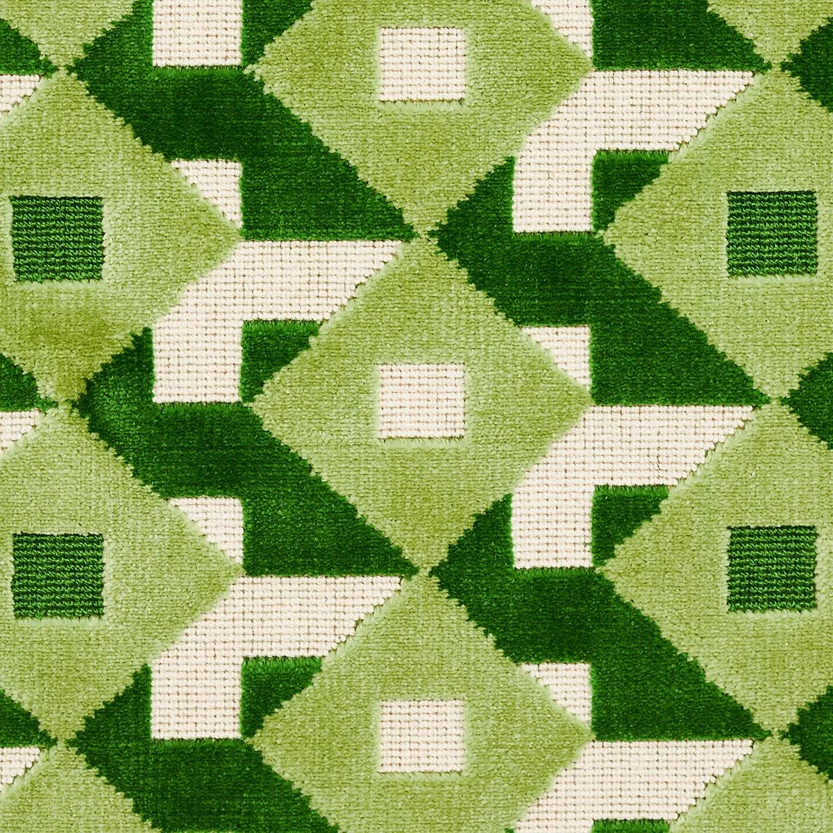 Schumacher 77244 Dazzle Ship Velvet Verdant fabric swatch