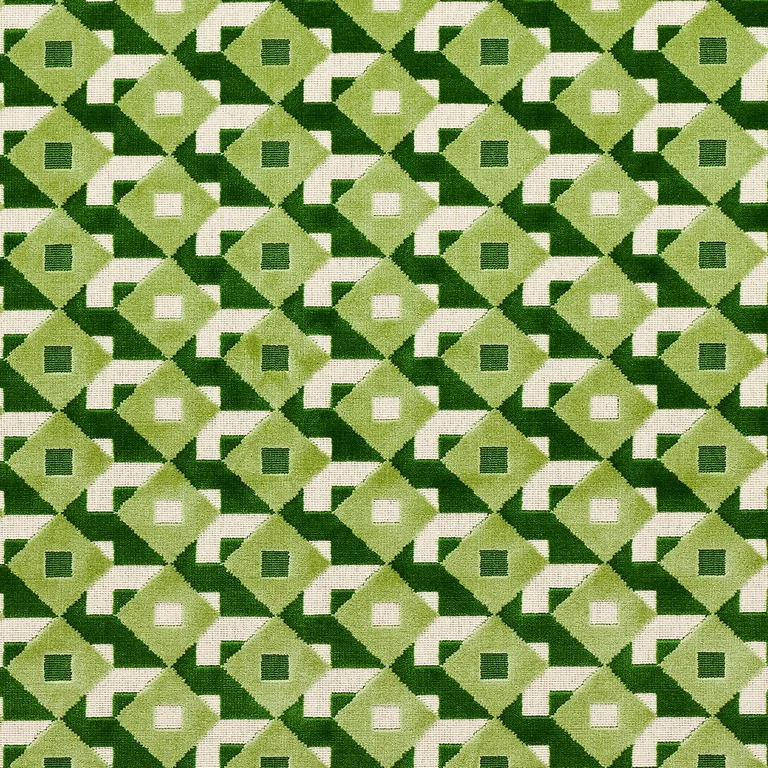 Schumacher 77244 Dazzle Ship Velvet Verdant fabric swatch