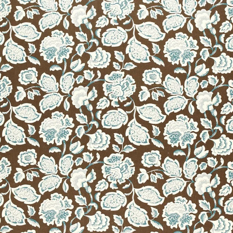 Schumacher 173703 Deco Flower Cocoa fabric swatch