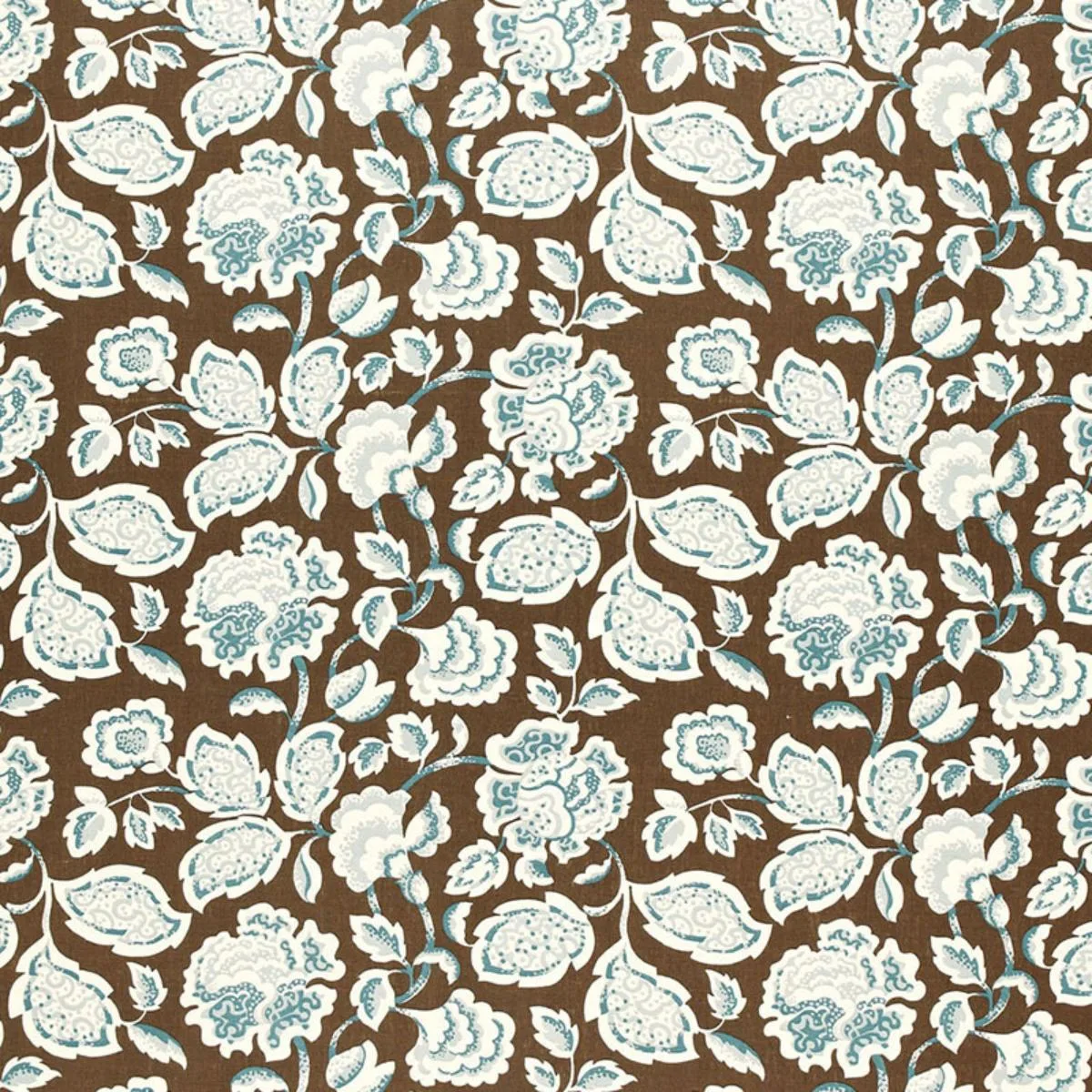 Schumacher 173703 Deco Flower Cocoa fabric swatch