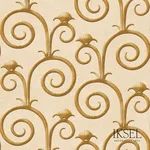 Schumacher RF447CS80 Deco Spirals Champagne fabric swatch