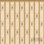 Schumacher RF441CS80 Deco Stripe Champagne fabric swatch