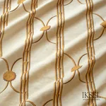 Schumacher RF441CS80 Deco Stripe Champagne fabric swatch