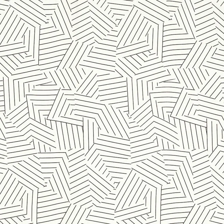 Schumacher 176050 Deconstructed Stripe Black fabric swatch