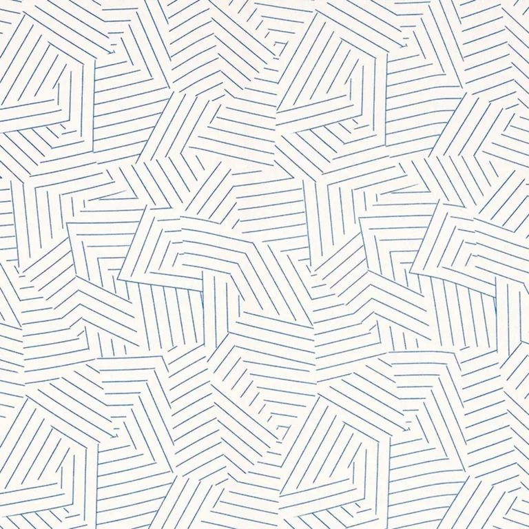 Schumacher 176052 Deconstructed Stripe Cobalt fabric swatch