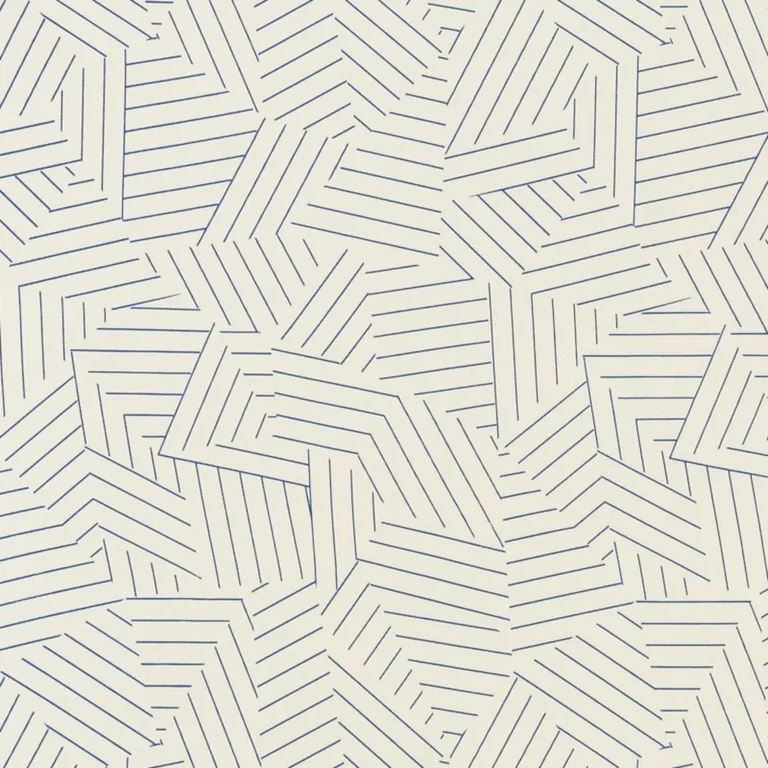 Schumacher 176701 Deconstructed Stripe Indoor/Outdoor Cobalt fabric swatch