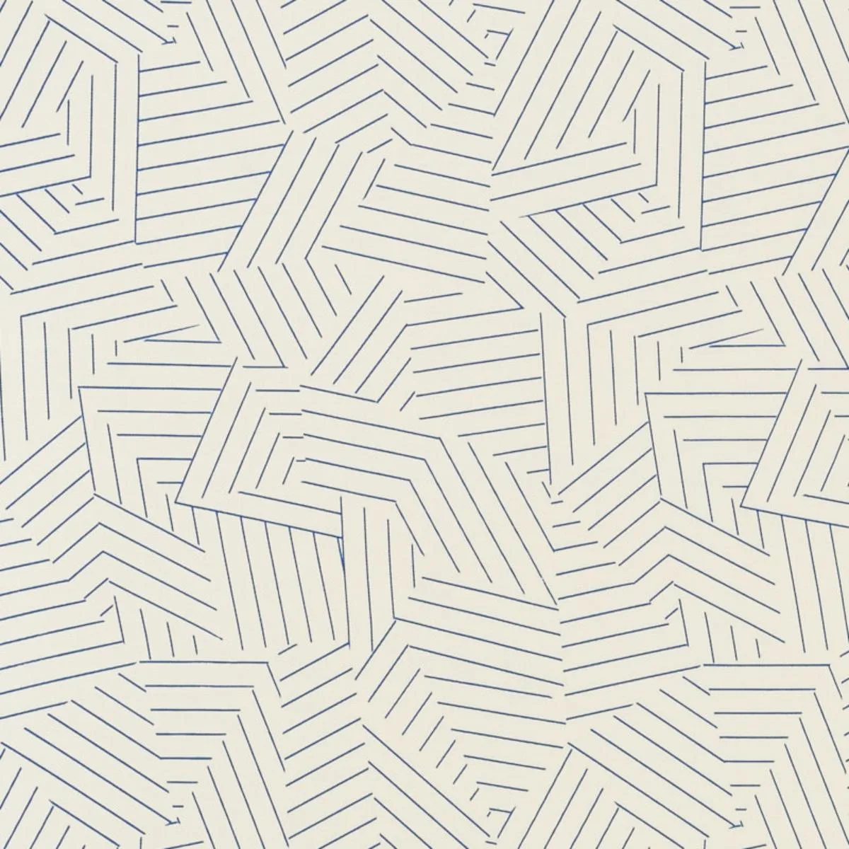 Schumacher 176701 Deconstructed Stripe Indoor/Outdoor Cobalt fabric swatch
