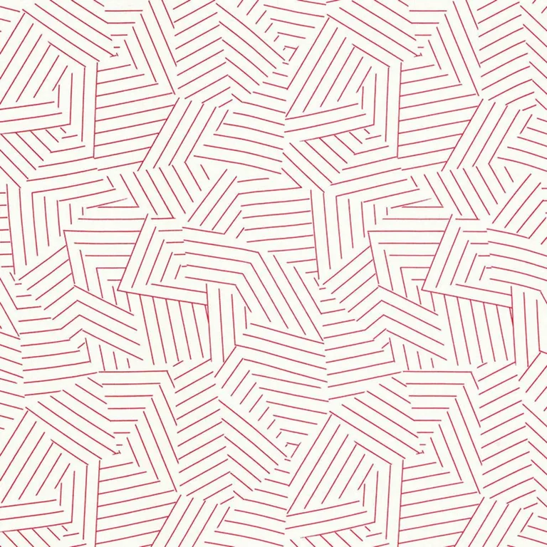Schumacher 176051 Deconstructed Stripe Red fabric swatch