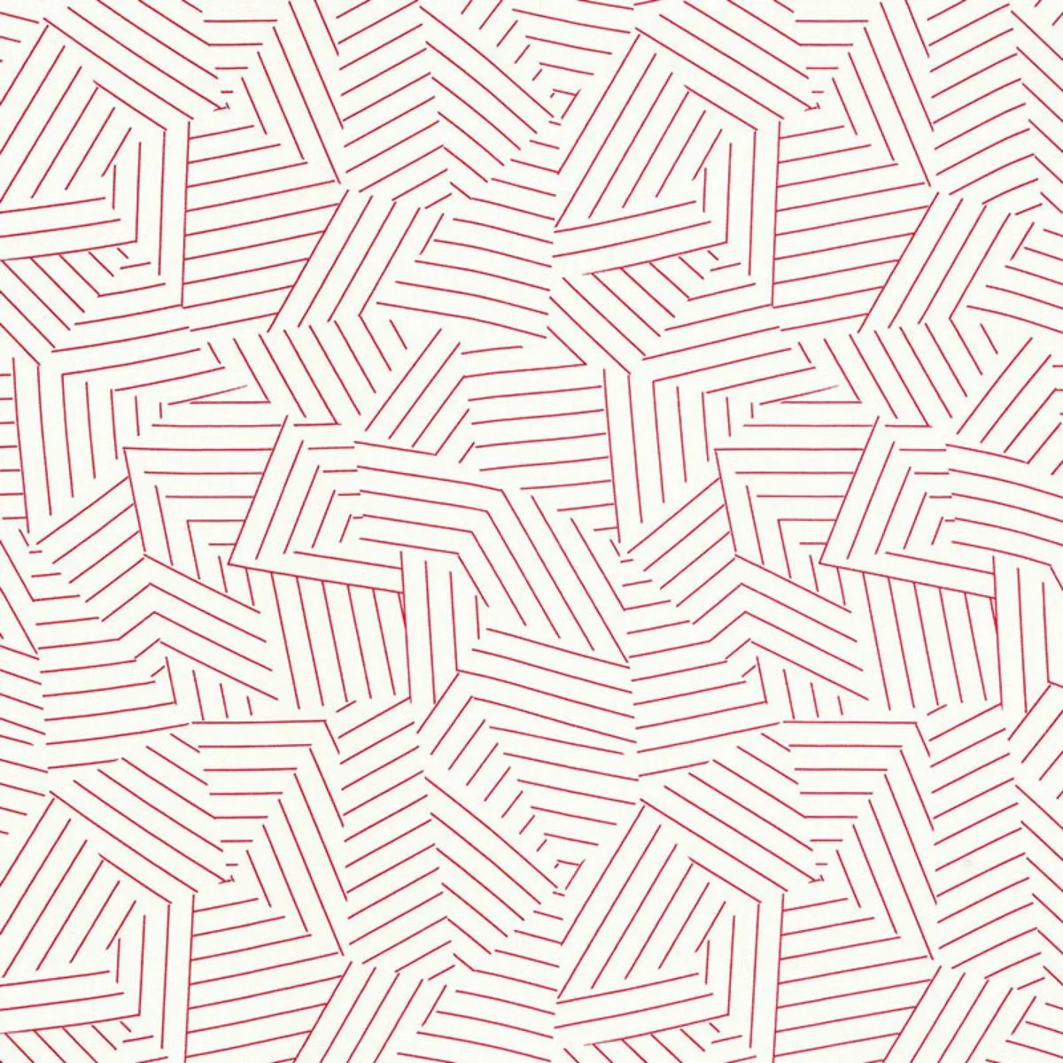 Schumacher 176051 Deconstructed Stripe Red fabric swatch