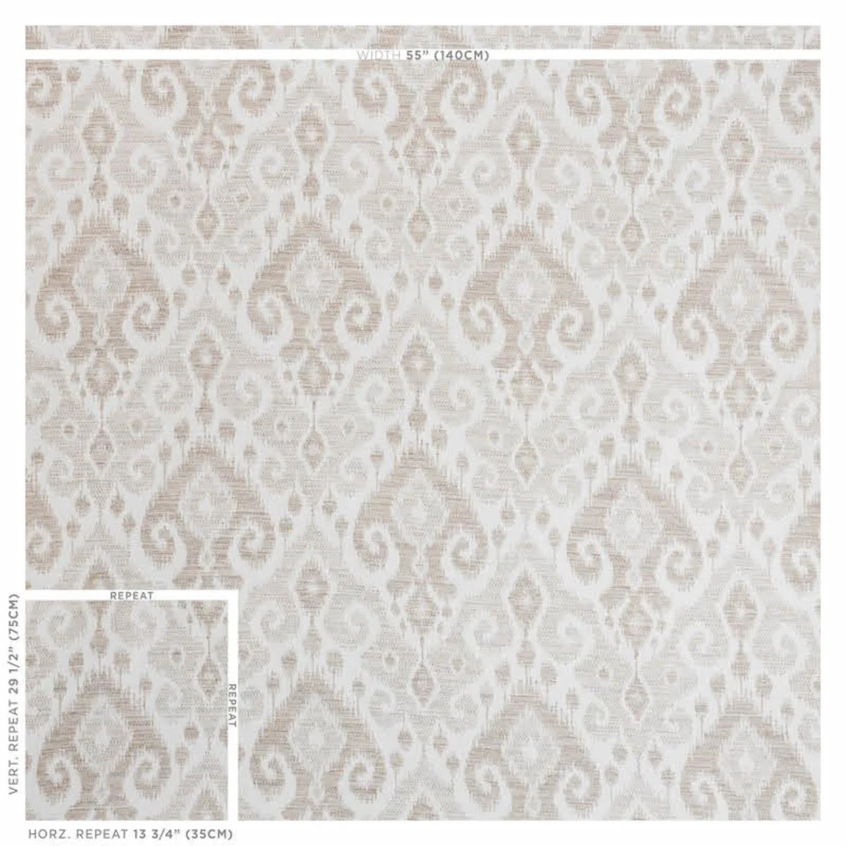 Schumacher 77361 Dedra Natural fabric swatch