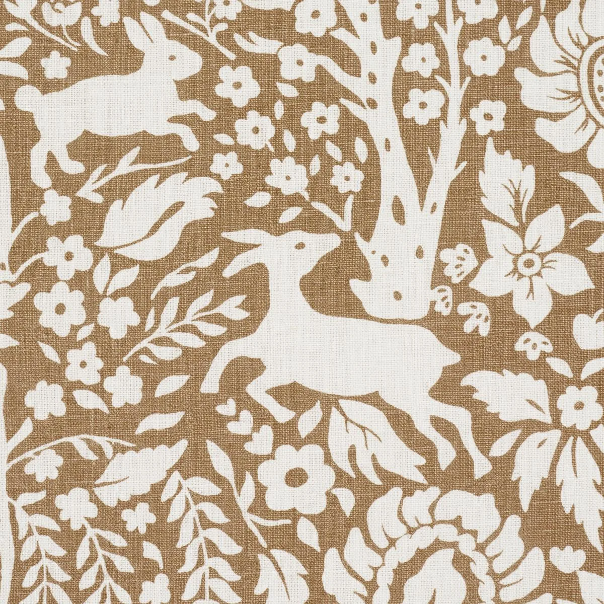 Schumacher 182172 Deerfield Mocha fabric swatch