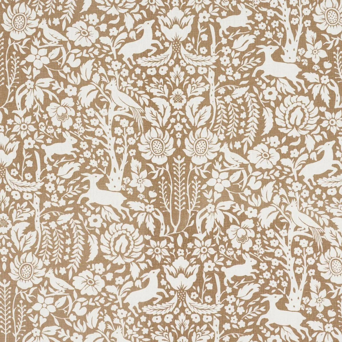 Schumacher 182172 Deerfield Mocha fabric swatch