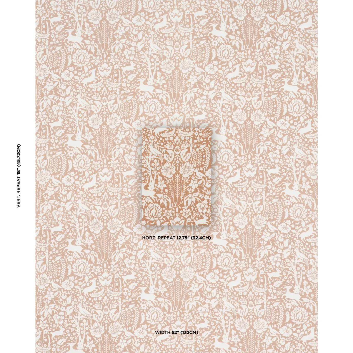 Schumacher 182171 Deerfield Spice fabric swatch