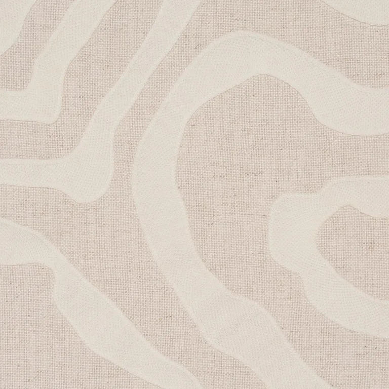 Schumacher 84431 Defeo Embroidery Bone fabric swatch