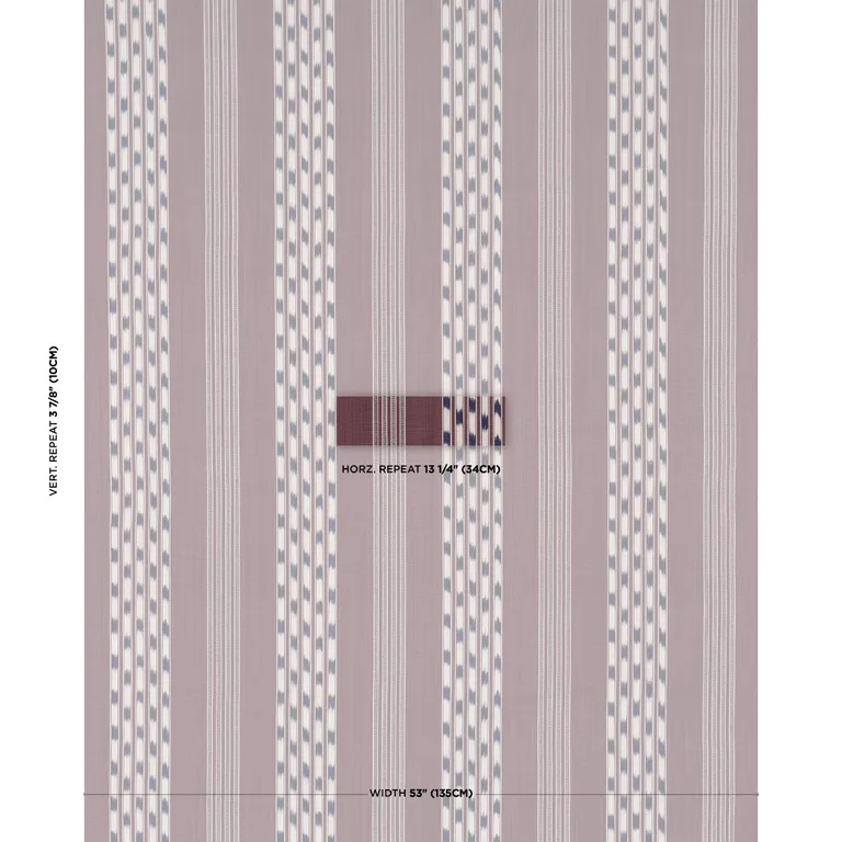 Schumacher 87240 Deja Stripe Bordeaux fabric swatch