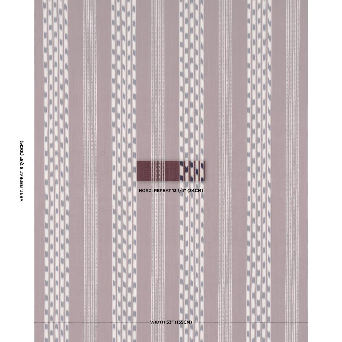 Schumacher 87240 Deja Stripe Bordeaux fabric swatch