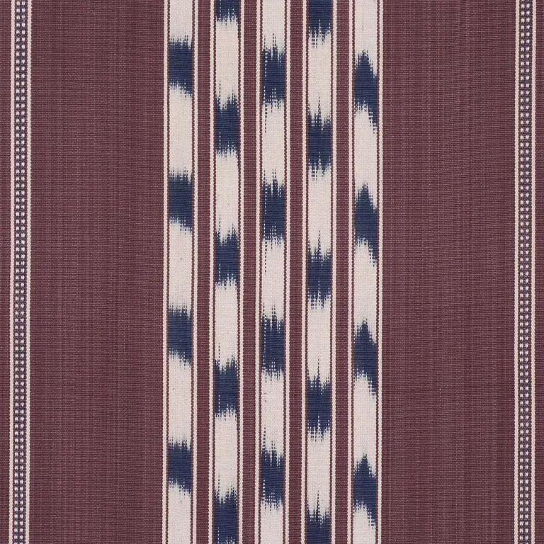 Schumacher 87240 Deja Stripe Bordeaux fabric swatch