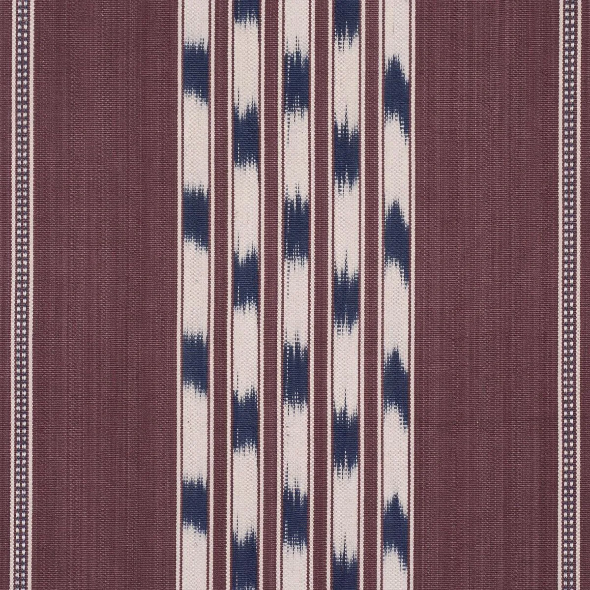 Schumacher 87240 Deja Stripe Bordeaux fabric swatch
