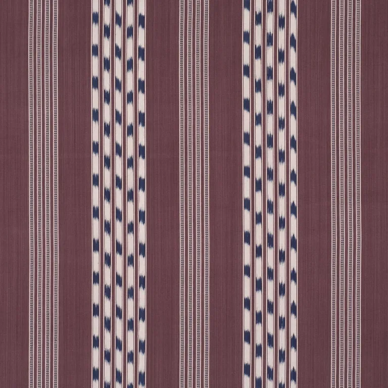 Schumacher 87240 Deja Stripe Bordeaux fabric swatch