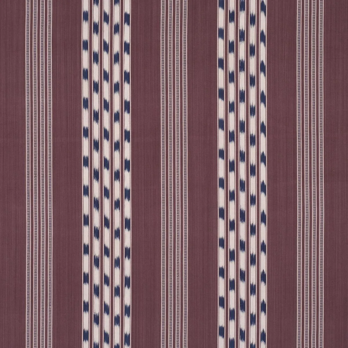 Schumacher 87240 Deja Stripe Bordeaux fabric swatch