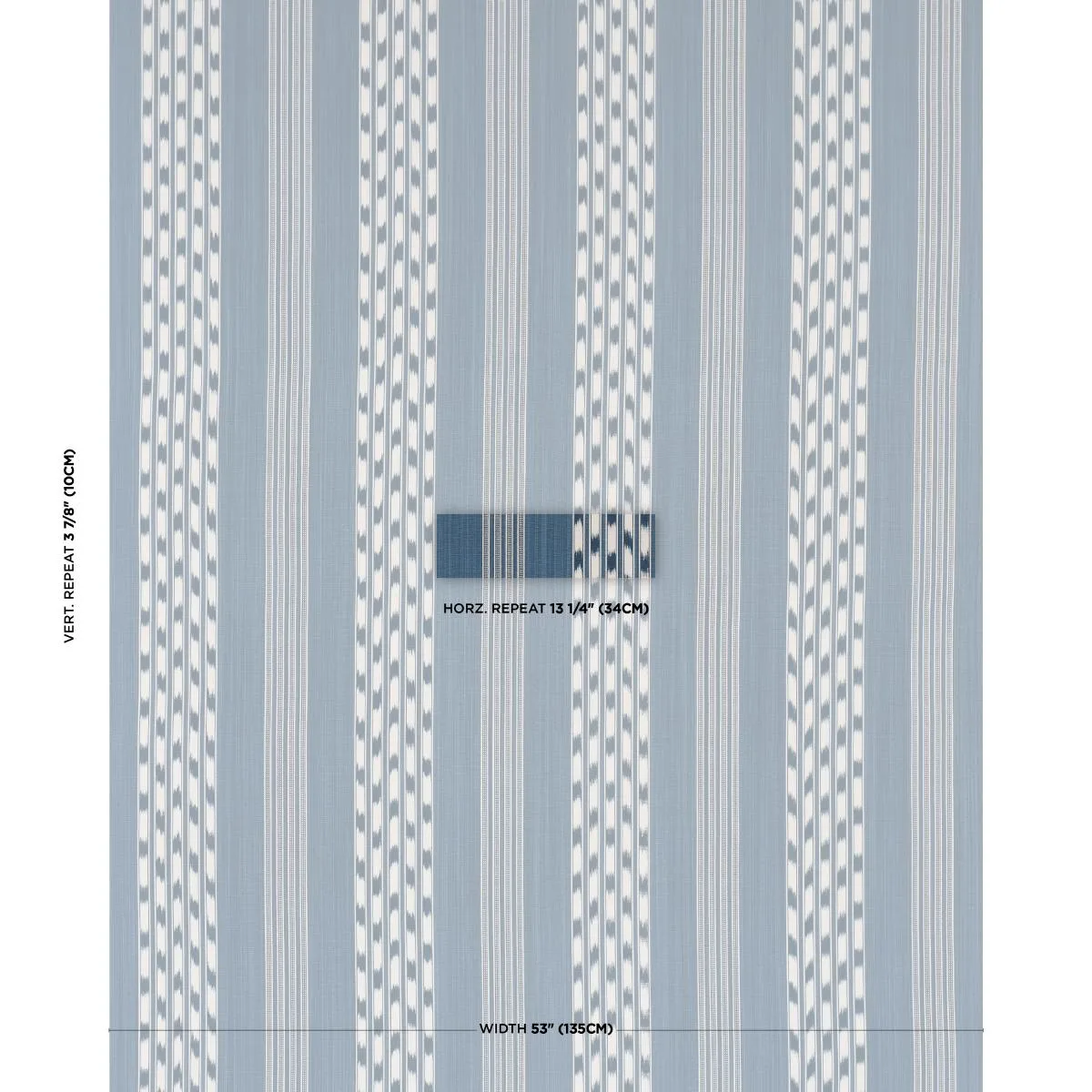 Schumacher 87241 Deja Stripe Indigo fabric swatch