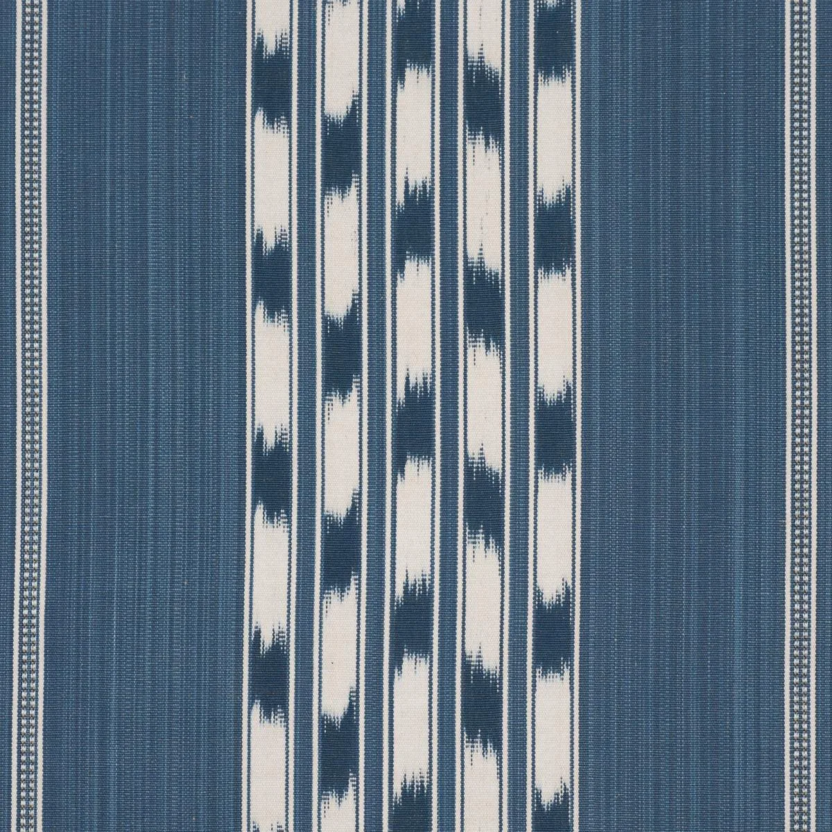 Schumacher 87241 Deja Stripe Indigo fabric swatch